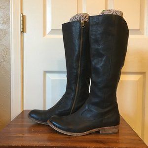Kork-Ease Black Zip Boots W 6